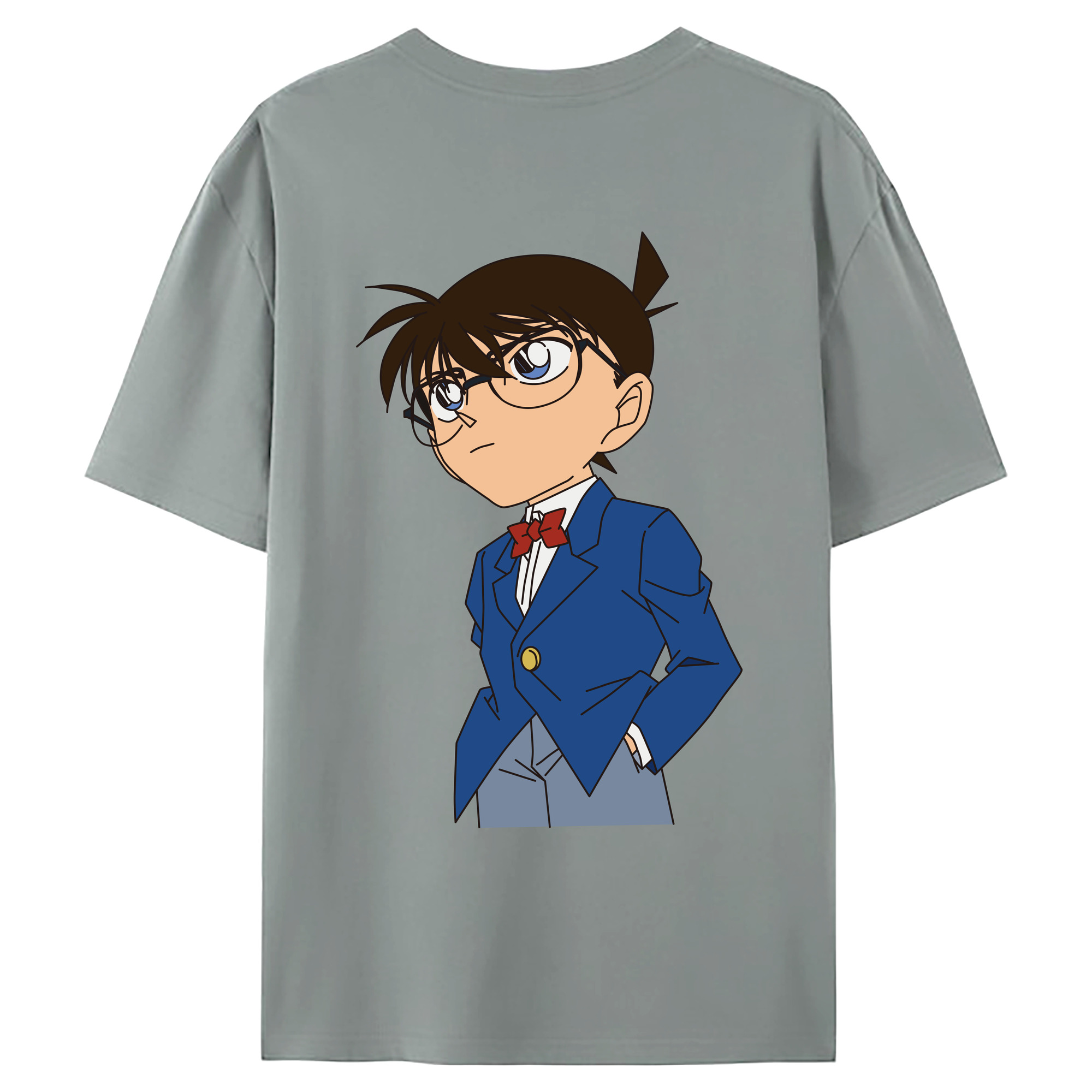 （画像用） 名探偵コナン 江戸川 コナン Detective Conan Conan Edogawa 綿100％ メンズ半袖Tシャツ（バックプリント） 通気性